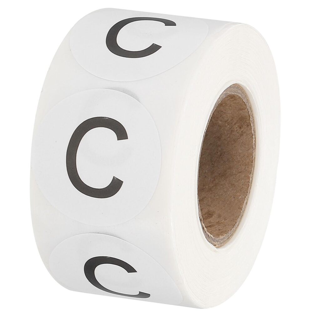 6693 Letter C Inventory Labels, 1 Inch Capital Letter Stickers Self